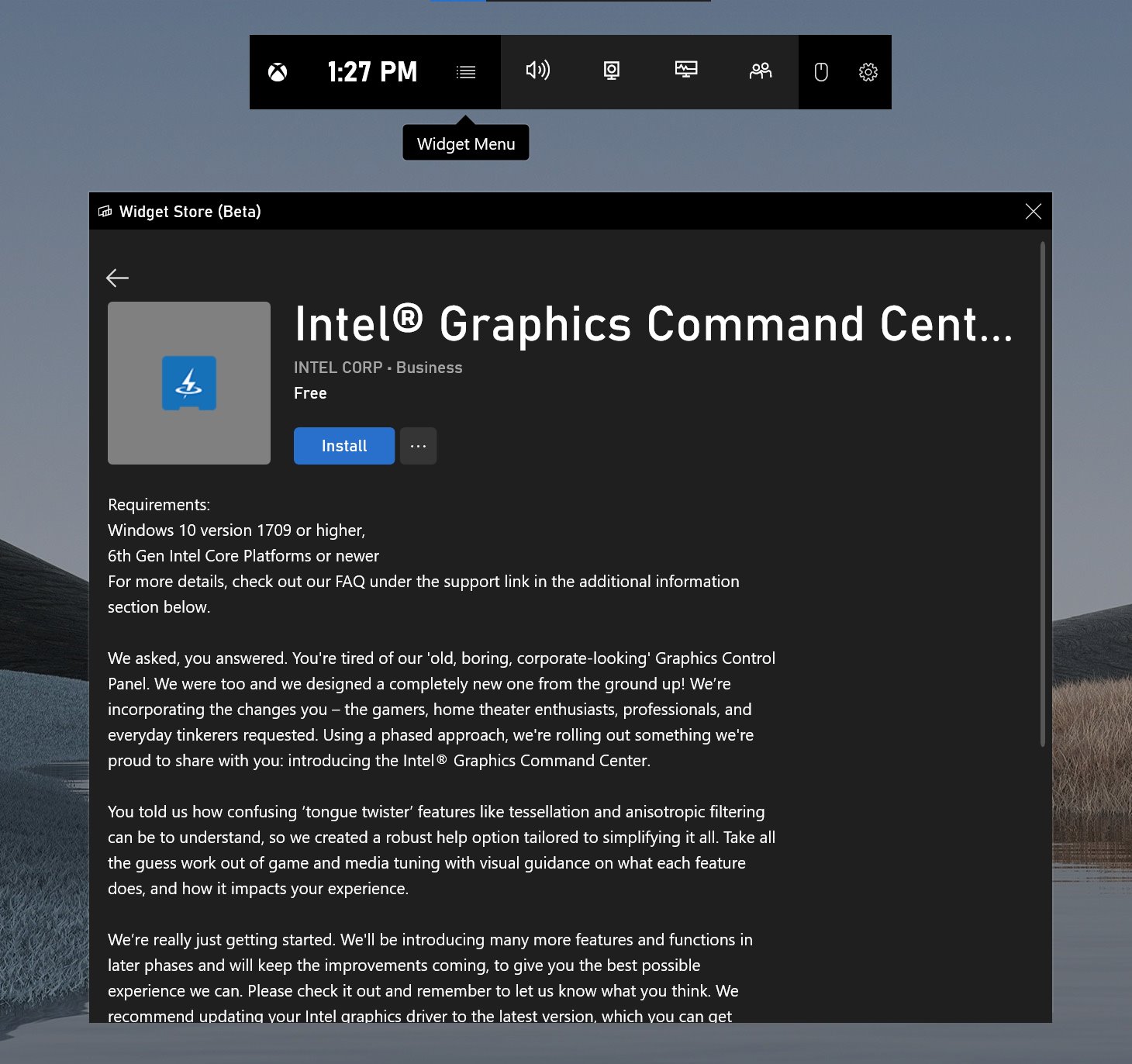 Intel® Graphics Command Center (Beta)