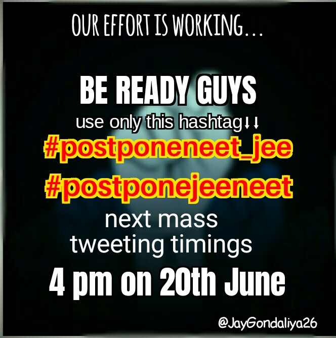 SurjadeepG's tweet photo. Postpone jee and neet
 #postponejeeneet 
#postponeneet_jee 
@DrRPNishank 
@DrRPNishank 
@akhilmursan https://t.co/a92ecQwbML