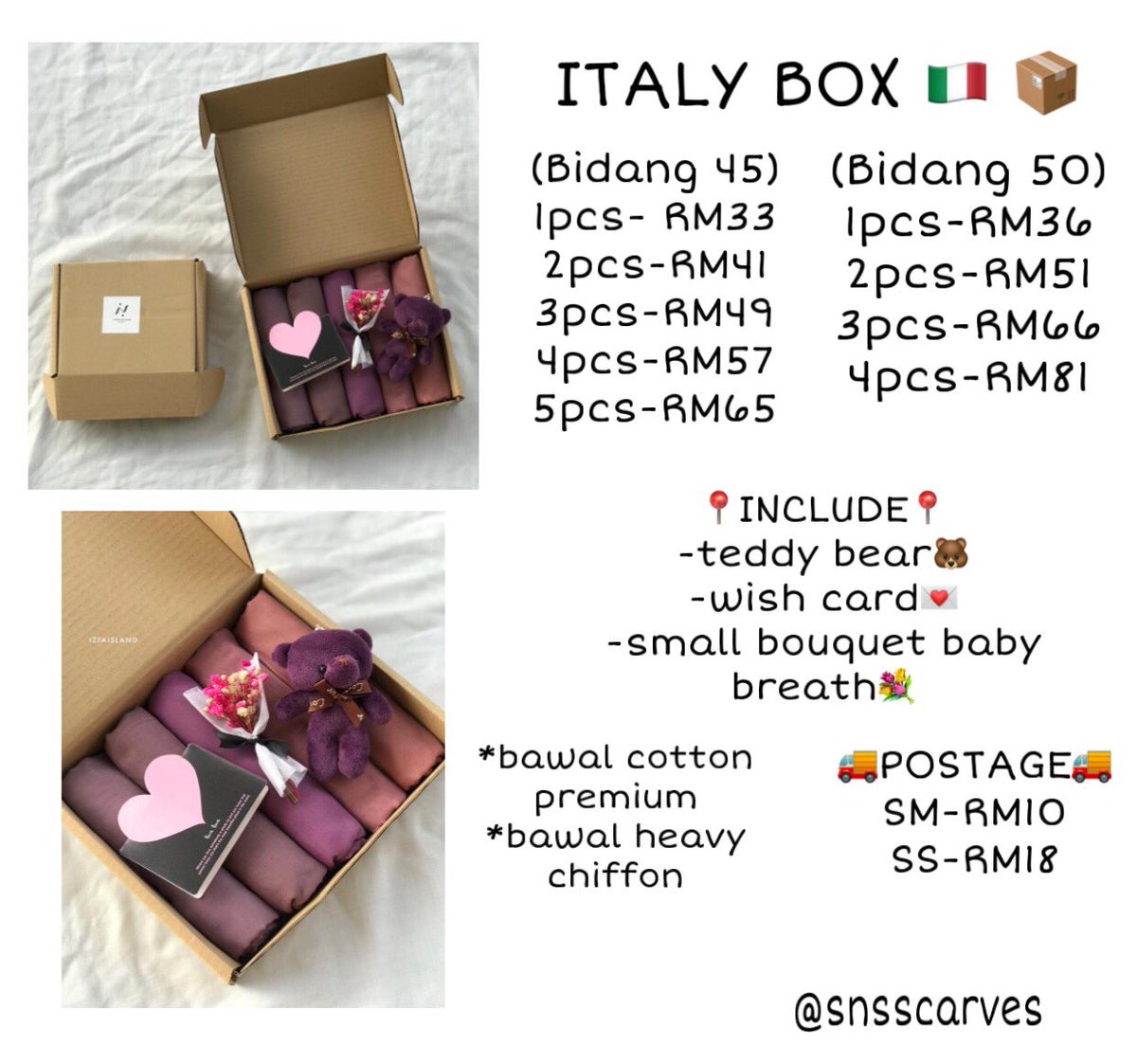 snsscarves's tweet photo. ❤️ITALY BOX FOR HER❤️ https://t.co/DvhyWzzmeU