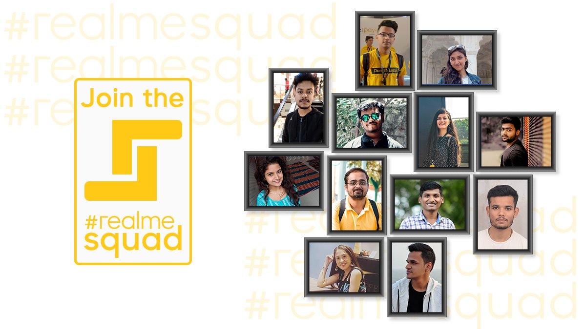 MadhavSheth1's tweet photo. Here are some members who have played an instrumental role in making the #realmeCommunity so vibrant.

Always wanted to join? Here’s your chance as I will select 5 of you to be a part of the #realmeSquad. All you have to do is complete 3 tasks which I will start sharing tomorrow. https://t.co/lmIpgFLtih