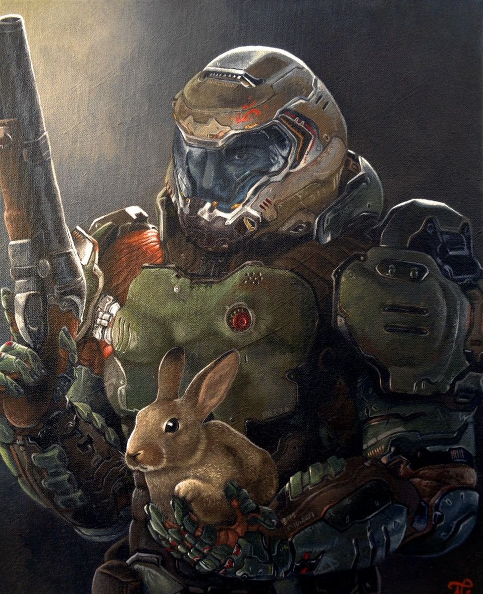 TheJayKast's tweet photo. Be like Doom guy! 
Support bunnies!
Support Jodipro!
JKast charity raising for AWP Jodipro is still ongoing until the end of June!
You can find more info here (dutch):
https://t.co/9KXpEou4Yt
and help out here: https://t.co/eyUHeyDSFI https://t.co/A3rnQyUL3x