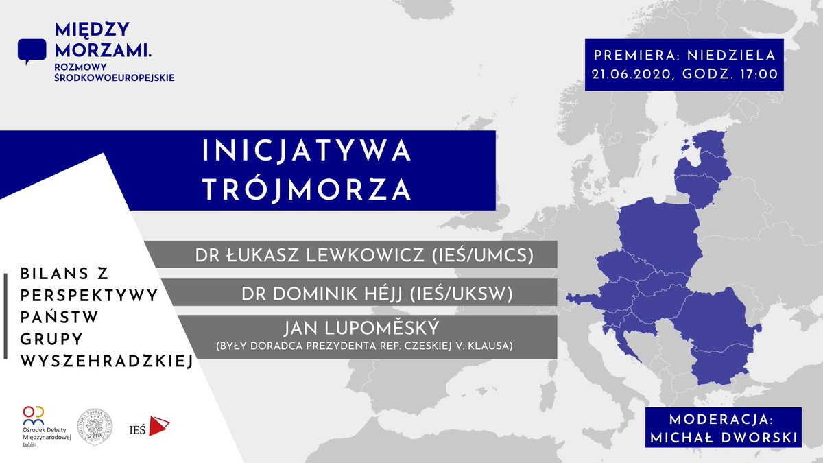 IES_Lublin's tweet photo. 🎬 Już jutro odbędzie się premiera #3 odcinka z cyklu #MiędzyMorzami realizowanego przez #IEŚ wspólnie z @rodm_lublin . 

🎙️ O #InicjatywaTrójmorza rozmawiać będą @kropka_hu , dr #Lewkowicz, @jan_lupomesky  oraz @michaldworski . 

▶️Transmisja na #YouTube i #Facebook. https://t.co/9PCXGiWw6t