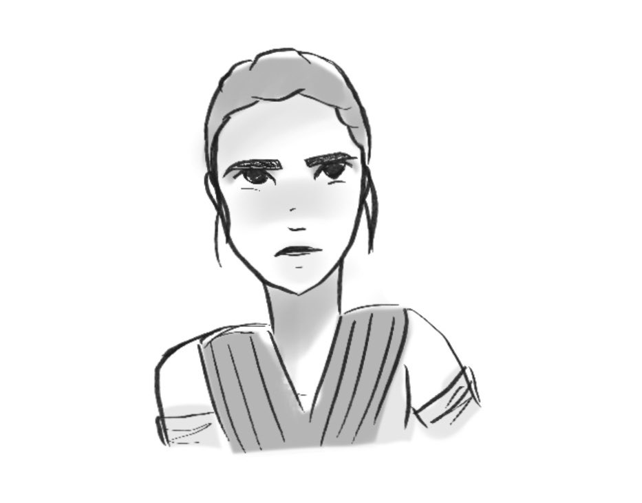 reylomami's tweet image. I did a quick Rey Nobody sketch #swart