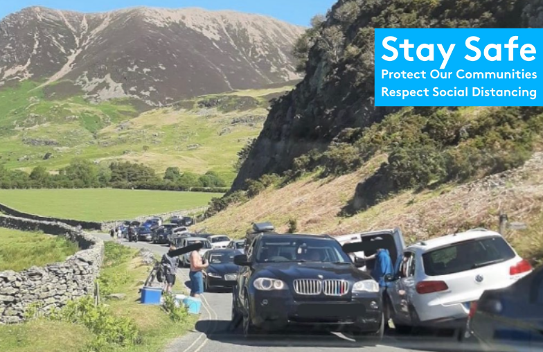 Please help us create a safer Lake District for our communities and other visitors if you're visiting by car
🗺️Explore somewhere new
🚗Park in car parks 
🚯Always take your litter home
🔥No fires or barbecues 
↔️Use social distancing
⛰️Don't take risks
🏠Return home each evening