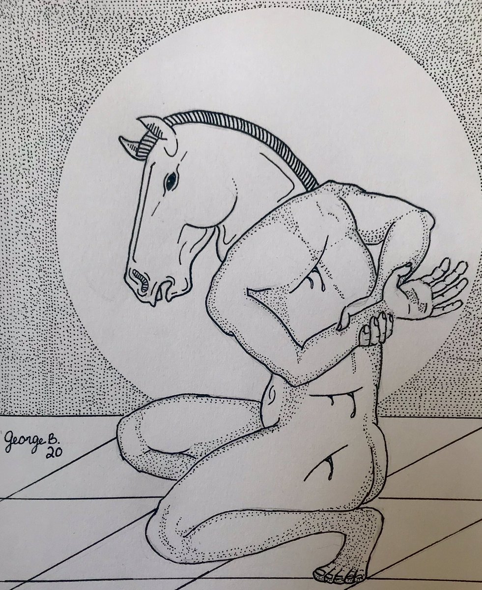 broken horse part 2 2020 ink drawing (position of the body inspired by #filippinolippi) #art #artist #drawing #followart #sketch #ink #inkdrawing #inkart #horse #horseart #horses #equestrian #humanhorse #ponyplay #horsemask