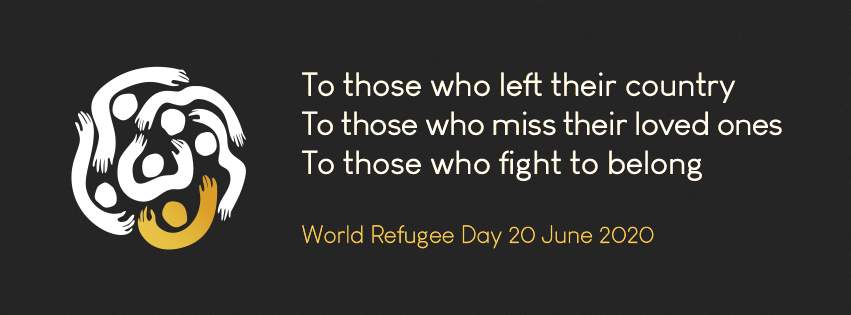 This #WorldRefugeeDay, we stand with everyone everywhere who has lost family, friends and home, and had to try to start again. Thank you for everything you have brought with you. You are welcome here. Graphic by Syrian artist Mousa Alnana for @scotrefcouncil