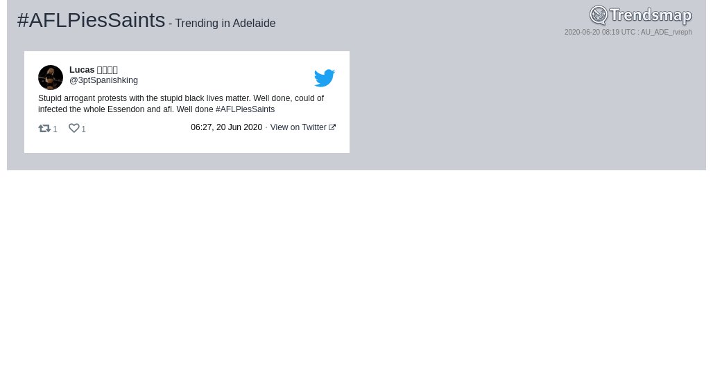 TrendsAdelaide's tweet photo. #aflpiessaints is now trending in #Adelaide

https://t.co/jmQ5Jo92rP https://t.co/05KhSiZQwg