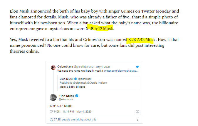 In the same podcast, when asked his feelings on having a newborn at home, Musk deflects and says that its a lot like creating an AIGiven that he named his kid"X AE A-XII"Its clear he wants us to think that there is nothing that makes a human more special/divine than machine