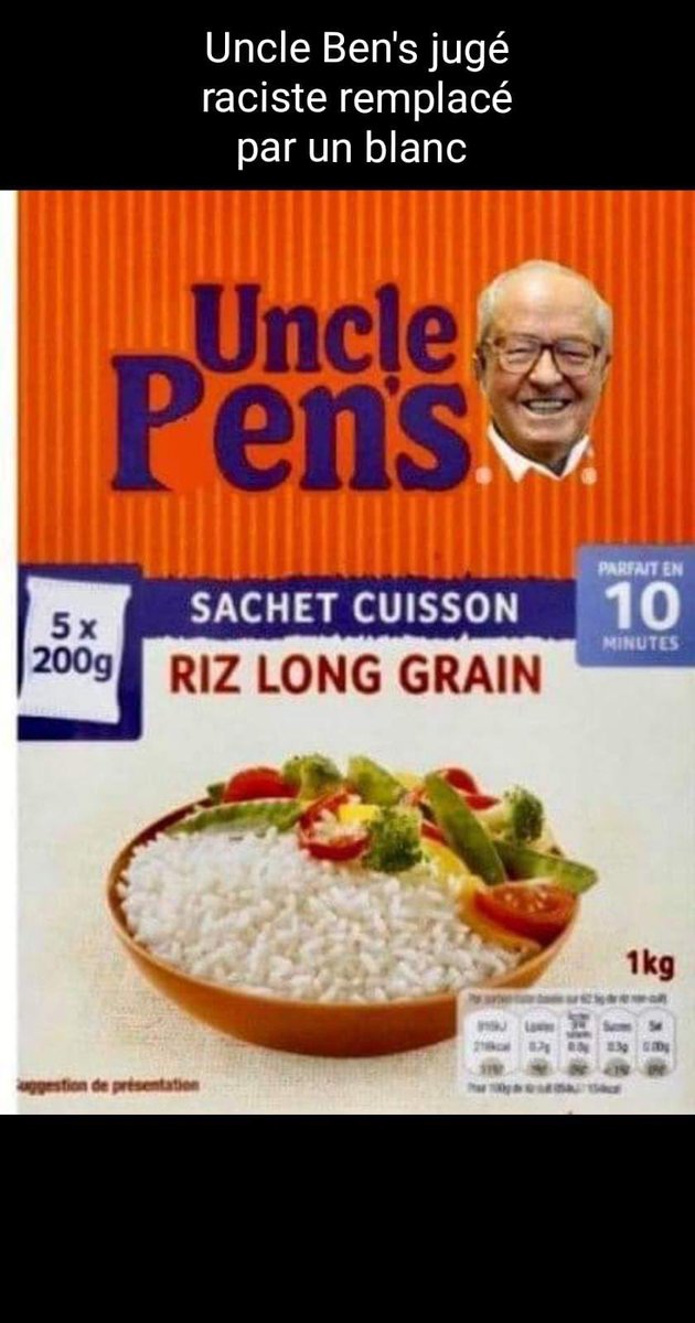 Bruno Gollnisch on X: Puisque le riz “Uncle Ben's” veut enlever