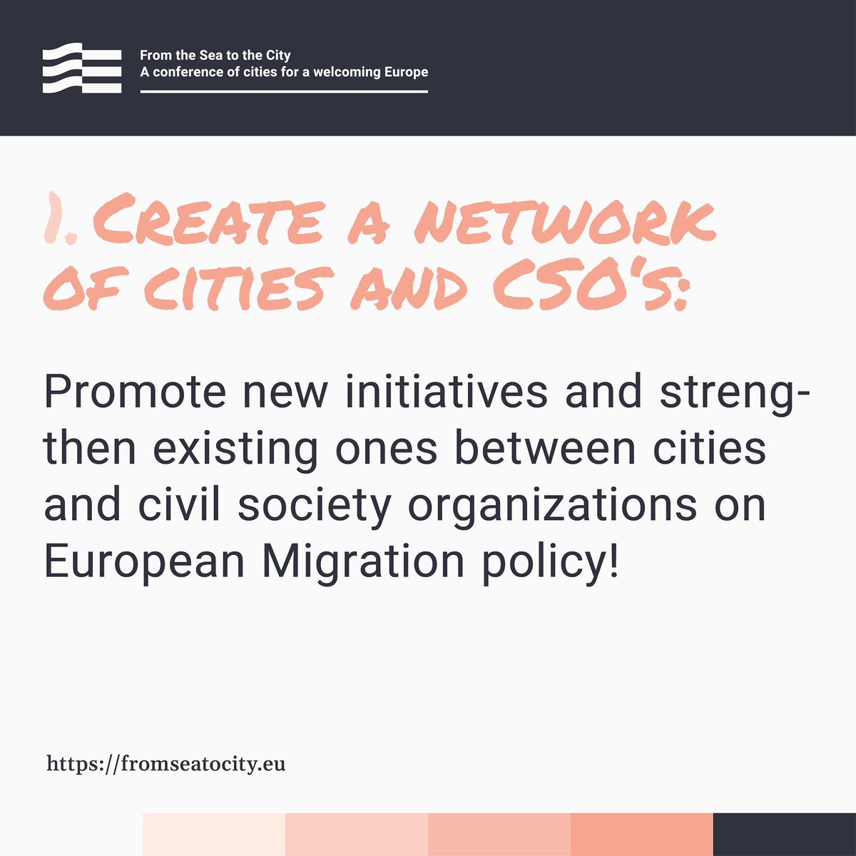 FromSea2City's tweet photo. We ask cities and municipalities to cooperate in the creation of a European-wide network to promote initiatives between cities, EU representatives & civil society organisations.
#Demand1
#WorldRefugeeDay
#WorldRefugeeDay2020
#Sea2City
https://t.co/ceDpLCNWLJ https://t.co/OOUZE0nUkY