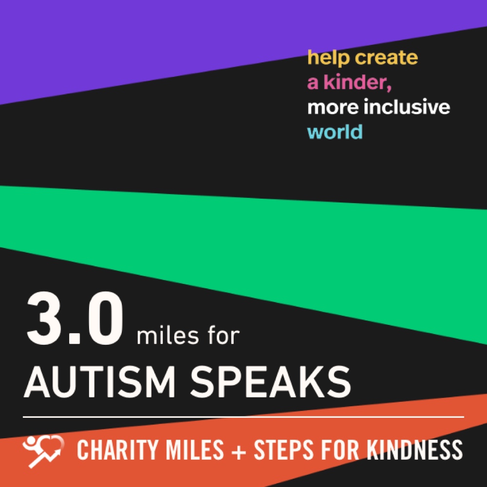 simmo9457's tweet image. 3.0 @CharityMiles for @autismspeaks. #StepsForKindness