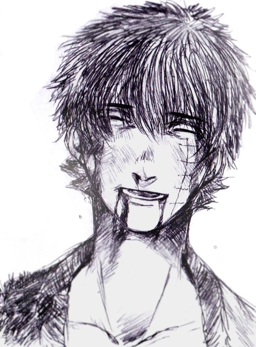 #笑顔の絵でその人の性格がわかるらしい 

笑顔・・・・・・・・。 
