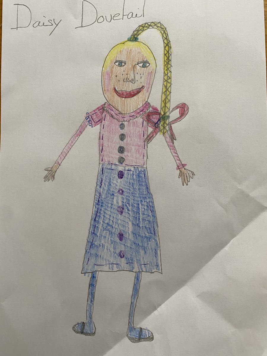 HeavyMetalEduc1's tweet photo. Picture of Daisy Dovetail from the Ickabog by Lily aged 8. Thank you ⁦⁦@jk_rowling⁩ for sharing during lockdown. Our girls love it! https://t.co/7CQlMWodBJ