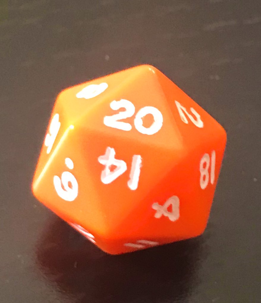 pjnosolorol's tweet photo. d20
Puede que d6 sea popular, pero d20 sabe ser cool. Es el icono del grupo y aunque a veces ha sido eclipsado por d10, es la clase de persona que no te falla y te lleva a vuestro bar de siempre a tomar una cerveza y poneros al día. https://t.co/4tRcBxNj77