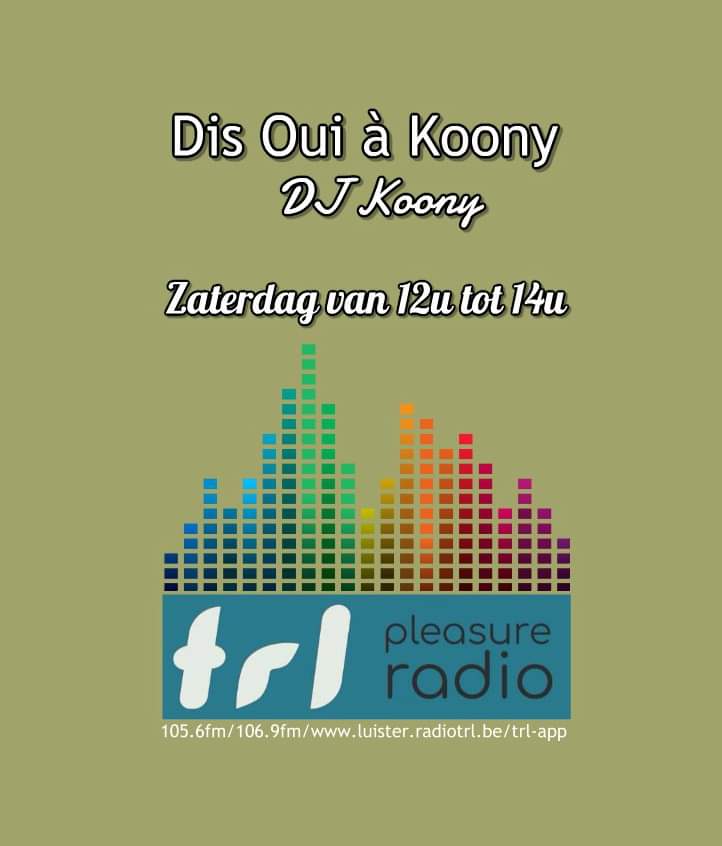 RadioTRL's tweet photo. Koen warmt je zaterdag op met de fijnste 90's &amp; 00's beatz in zijn Dis Oui à Koony vanaf 12u 🎶👌

Meetjesland, Oost en Zeeuws Vlaanderen 105.6 en 106.9fm
Via de app voor IOS en Android
En wereldwijd via https://t.co/zdh38QeeuX https://t.co/AvOgFjdOtr