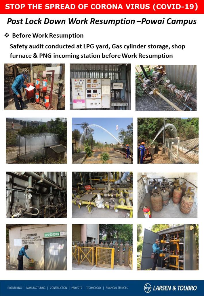 _mahadish_'s tweet photo. Safety precautions being followed at L&amp;T, Powai! 
#IndustrialSafteyCovid19 https://t.co/2FR2hSwGJg
