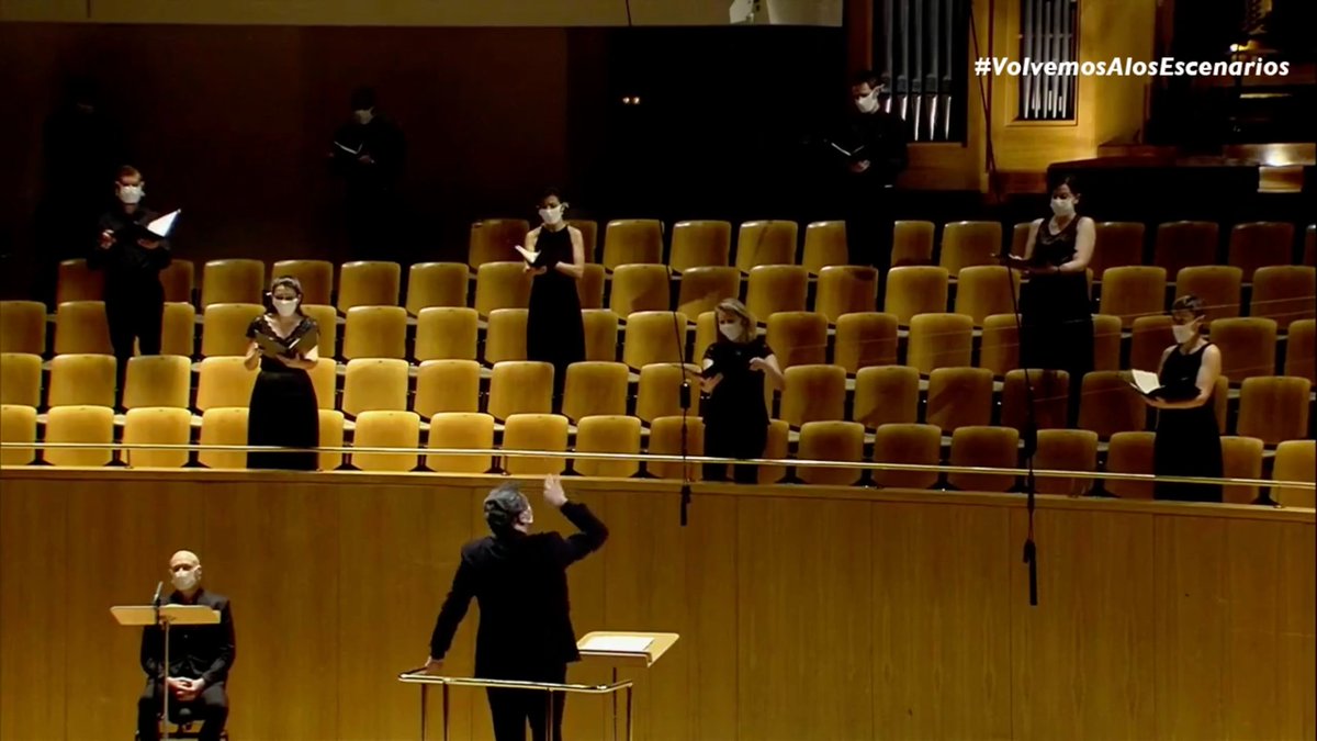 ocnesp's tweet photo. Ahora mismo, nuestro Coro Nacional interpretando el Réquiem en Re menor de Gabriel Fauré, en homenaje a todas las víctimas del Covid-19.

#DíaDeLaMúsicaINAEM https://t.co/DjuZNHj4ST