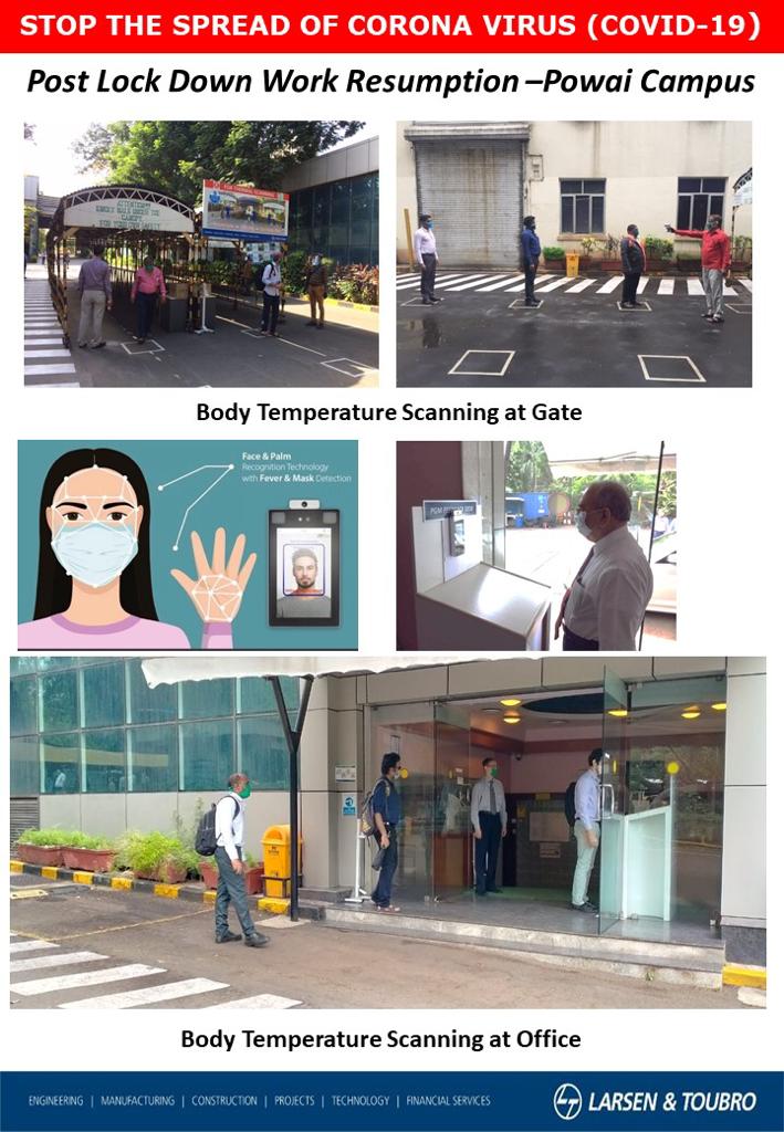 Safety precautions being followed at L&amp;T, Powai! 
#IndustrialSafteyCovid19