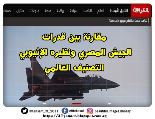CNN   مقارنة بين قدرات الجيش المصري ونظيره الإثيوبي التصنيف العالمي