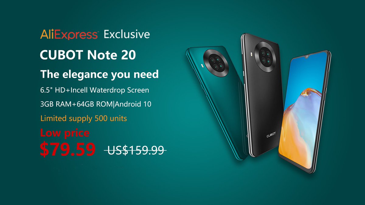 Cubotphone's tweet photo. Only 1 day left to get your #MostBeautifulPhone #CubotNote20 from the best price $79.59 , Grab the chance 🛒 👉https://t.co/H6Ww9eN0A7 https://t.co/rL7K1nA5oe