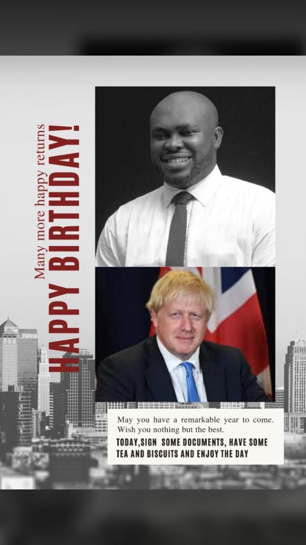 tokunboawo's tweet photo. As you celebrate today the wish of one man is to have a dinner with you.
#DinnerWithBorisJohnson
@borisjohnson @uwandutweets https://t.co/kRQEi4tBHq