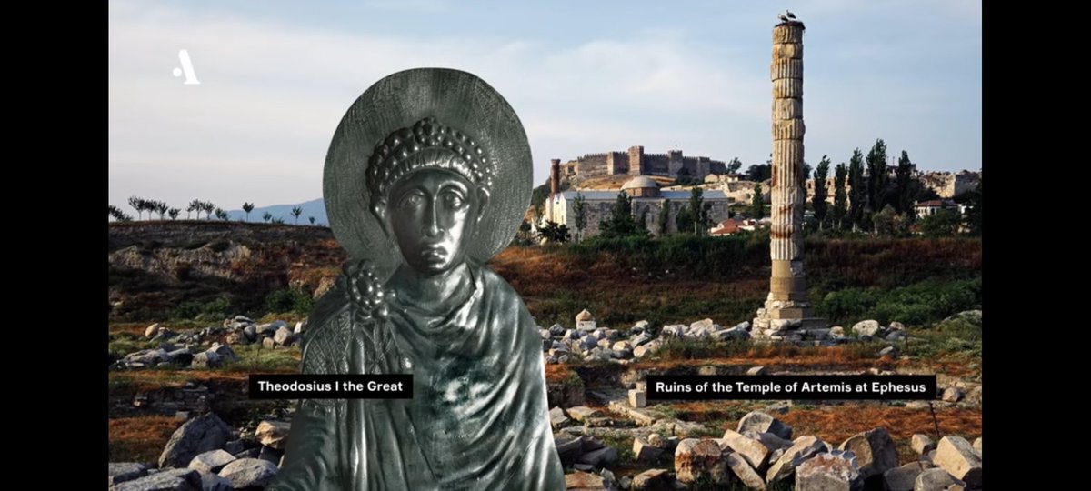Constantine would take the cross from the Jerusalem to the new capital of Roman Empire "Constantinople".Theodosius the first made Christianity the official religion and began destroying the old temples. He would also be the last emperor of the United Roman Empire. 378-395