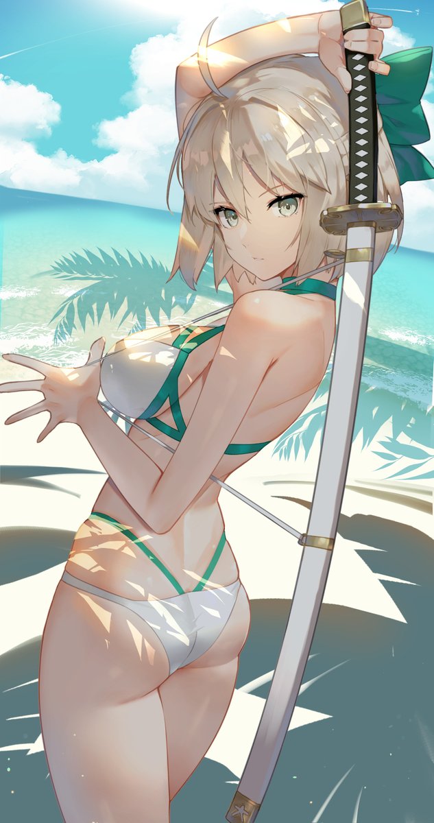Sco_ttie's tweet photo. 水着沖田　＃FGO https://t.co/M9XenVqlrQ