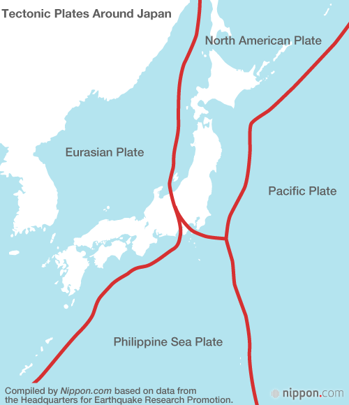 Japan is a mostly mountainous country. People live along the coast and in plains and valleys. It's also located where various tectonic plates intersect and in the Ring of Fire. This makes the country vulnerable to frequent earthquakes and other natural disasters.