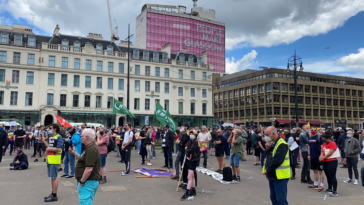 Some more photos of George Square. Socially distant and anti-racist today. 