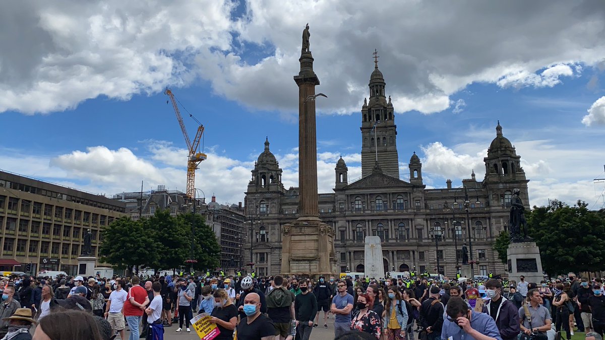 Some more photos of George Square. Socially distant and anti-racist today. 