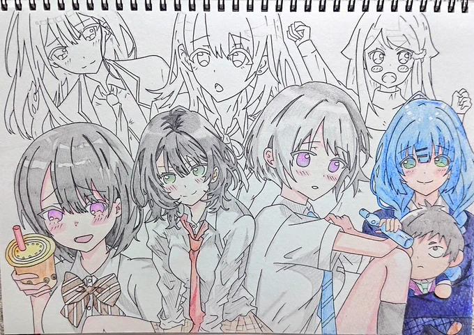 ガガガ文庫、16日目。
少しずつ色づくのも悪くないなぁ～( ‾▽‾)

#コワモテ巨人くん #おしえも
#友崎くん #チラムネ #しおあま
#俺ガイル #妹さえ
#イラスト #絵描きさんと繋がりたい 
