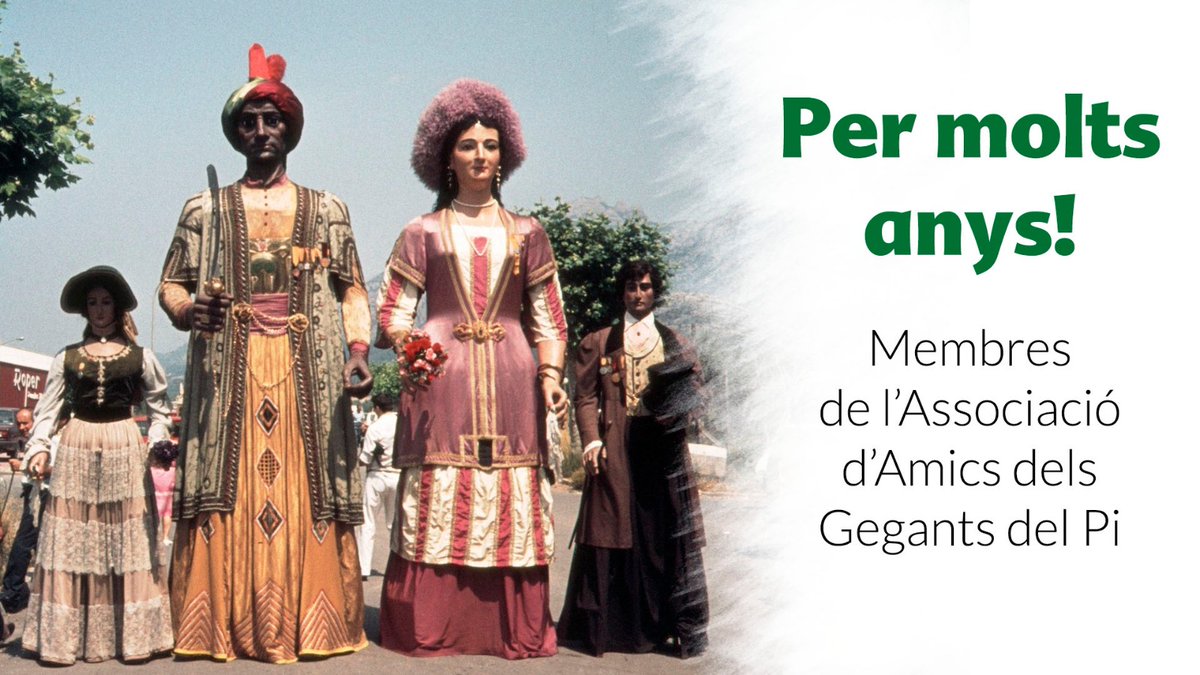 casaentremesos's tweet photo. PER MOLTS ANYS Els @gegantsdelpi 🎂🎂
Els membres de l'Associació d'Amics dels Gegants del Pi feliciten al Mustafà, l'Elisenda, l'Oriol i la Laia pels seus 60 anys de recuperació.
#Pi60 #culturapopular
A les 18:30h al nostre #Youtube! https://t.co/jLv7NlFGP1