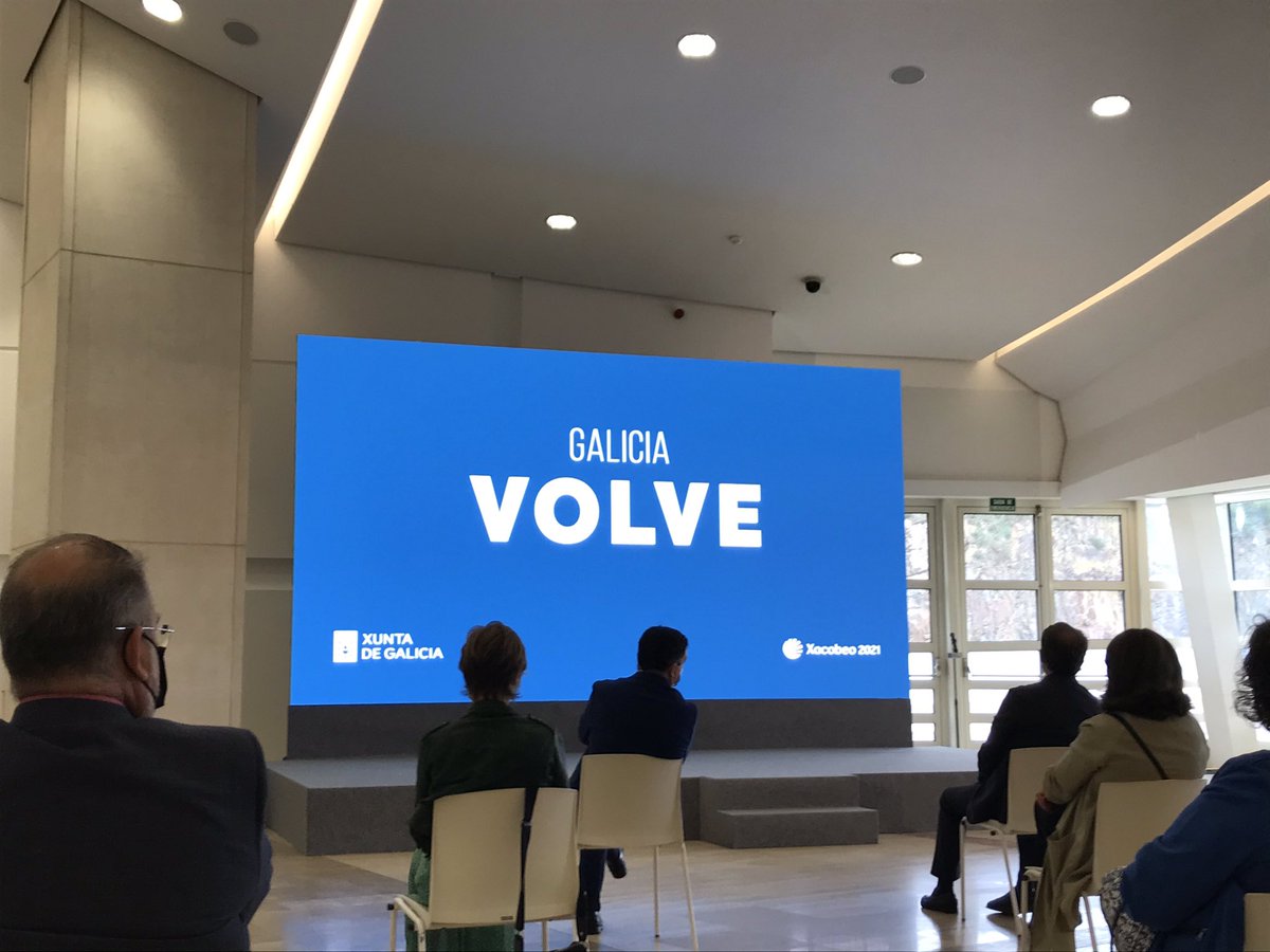 “Galicia volve”. O presidente da Xunta @FeijooGalicia xunto ao consellleiro de Cultura e Turismo  <a href="/RomanLalin/">Román Rodríguez</a> presenta agora a nova campaña de publicidade do Turismo de Galicia.