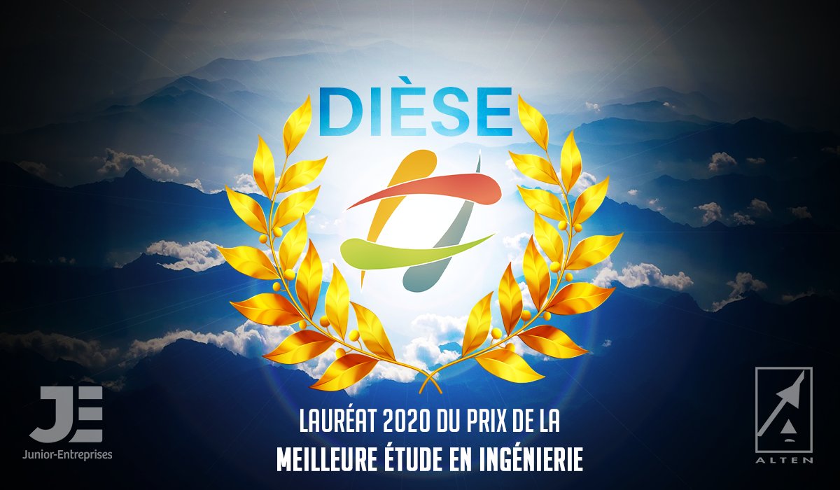 Et nous remportons le Prix de la Meilleure Étude d'Ingénierie de l'année !
Merci à Aimé Rousset et à Thomas Kowalski d'avoir mené à bien cette étude.
Félicitations à toutes les Junior-Entreprises participantes de ce prix.
Et un grand merci au jury de la <a href="/cnje/">Junior-Entreprises</a> et d'<a href="/Alten_france/">ALTEN</a>.