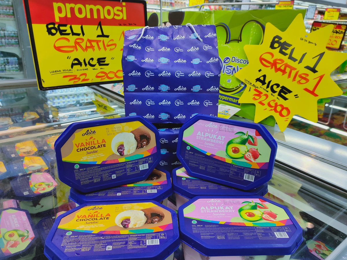 HypermartP's tweet image. Hay PelangganHay Pelanggan setia hypermart Pakuwon Surabaya

pelanggan setia penikmat Ice Cream,
kini Aice ice Cream Avocado Strawberry atau Vanilla Chocolate 800 ml
Beli 1 Gratis 1
Harga Mulai hanya Rp 32.900 saja loh pelanggan setia 🥰🤩😍 Periode promo 19 - 22 Juni 2020
