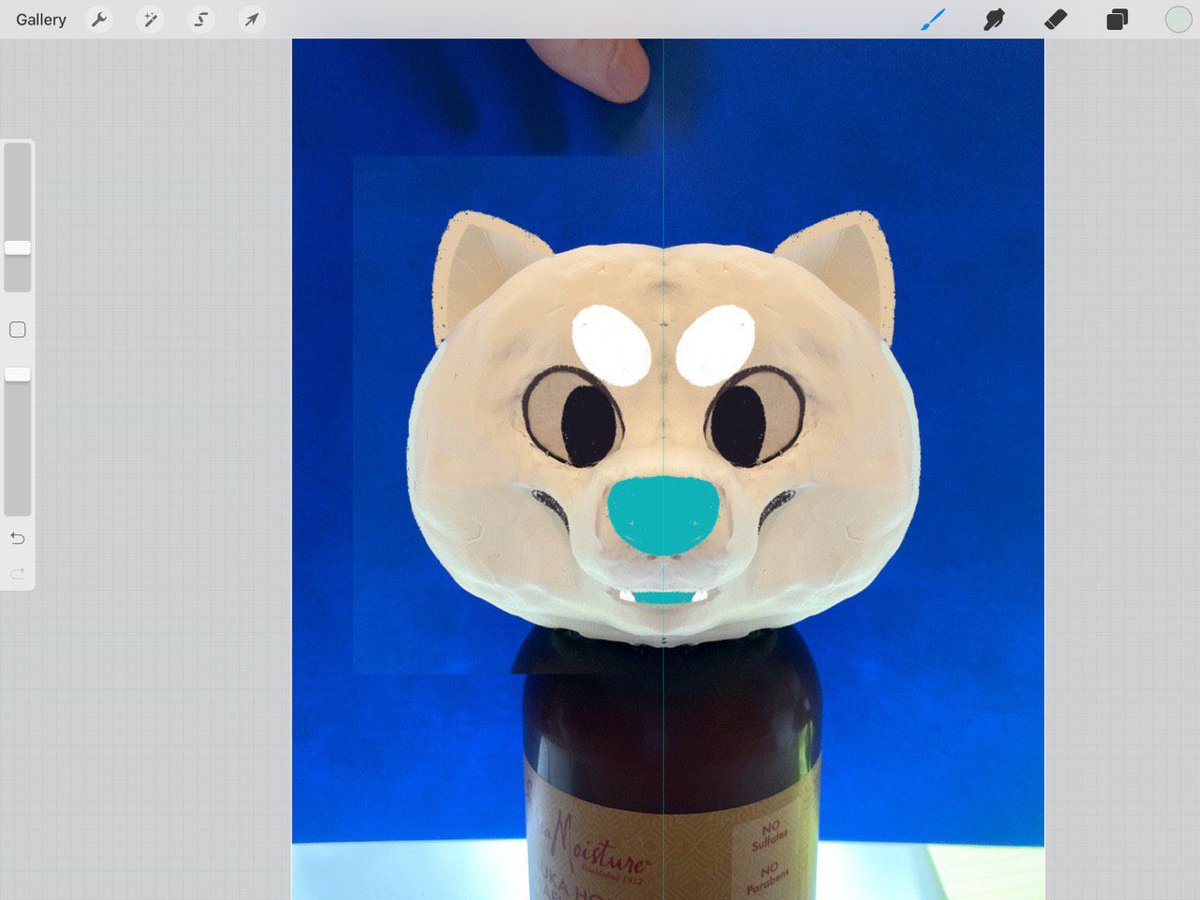 inspired by  @tessamag I’m trying something NEW!! a big wide shiba fursuit head...gonna take a pattern from this tiny sculpt and try and craft it out of Eva foam! If anyone has used this method and has any TIPS please do share, this is all new to me