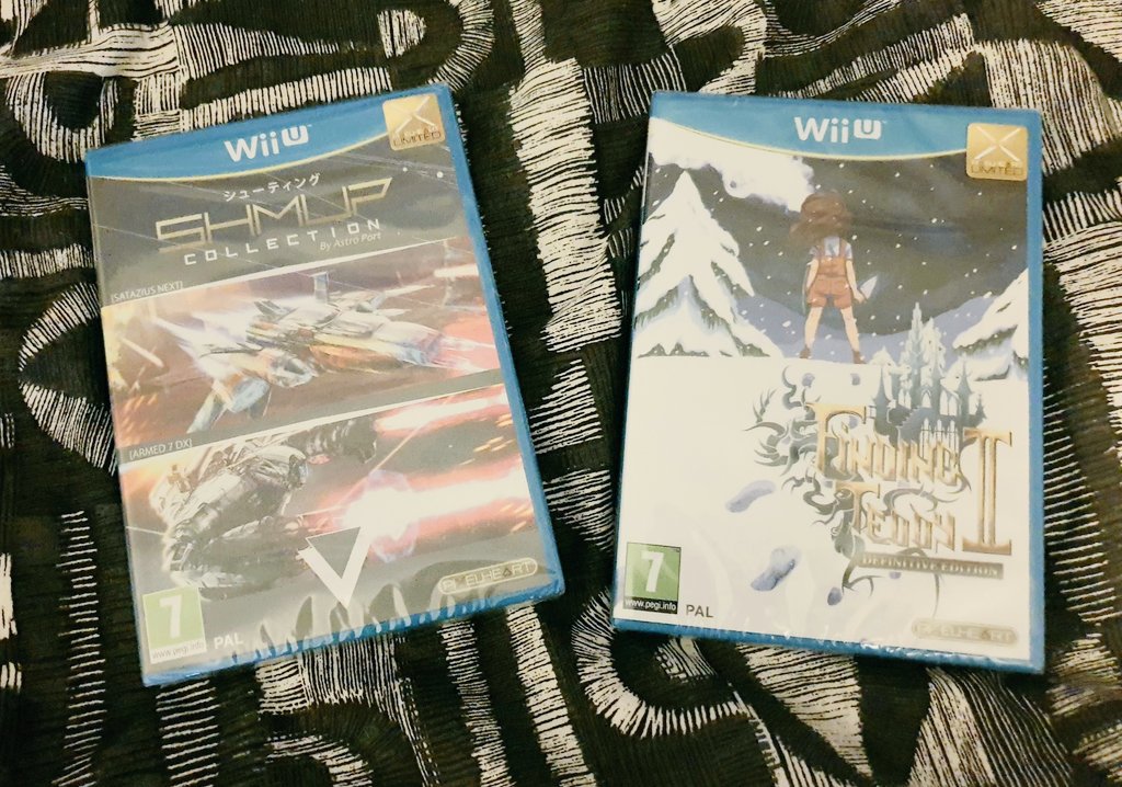 PrimalJayquay's tweet photo. My new physical #WiiU games have finally arrived - haven't had time to play them yet, but looking much forward to it! Much thanks to, @PixelHeart_eu 👍🏾 #shmupcollection #FindingTeddy2 https://t.co/KyCjnDScYX