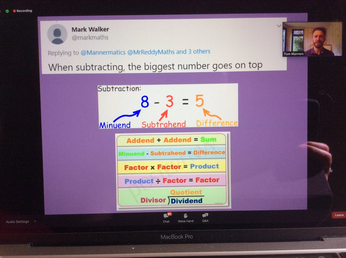 The language we need to be using! <a href="/missdawesmaths/">Beth Dawes</a> <a href="/emmacornall/">Emma</a> 
#MathsConf23 <a href="/Mannermatics/">Tom Manners</a> worth a watch! Really good and loads of energy!