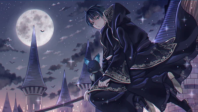 #twstプラス
♠?月下の夜間飛行(監督生いますが顔見えません) 