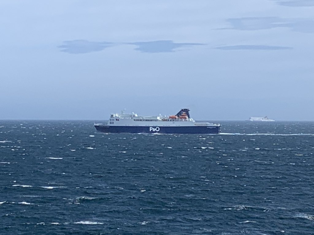 peproche's tweet photo. Bit of a windy summer’s day on the North Channel. Passing our sister ship European Highlander with our colleagues from Stena in the background as they head to Scotland. #alwayssailing #summerdays https://t.co/Jk2rsjWtuh