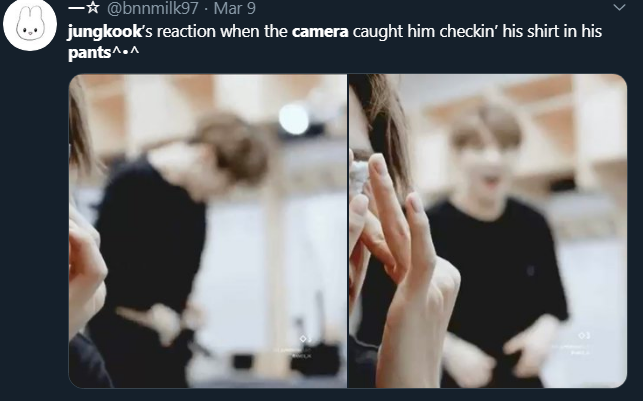 This has also caused the fandom to start the rumor he is "privileged" Jungkook is used the most because he just never complains while other members can reject cameras. He can't even fix his pants in peace.