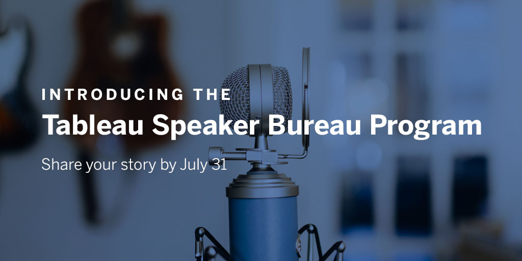 Applications to speak at our virtual events are open! 🎉 Learn why you should apply to become a part of the Tableau Speaker Bureau Program: tabsoft.co/3dfaOUv