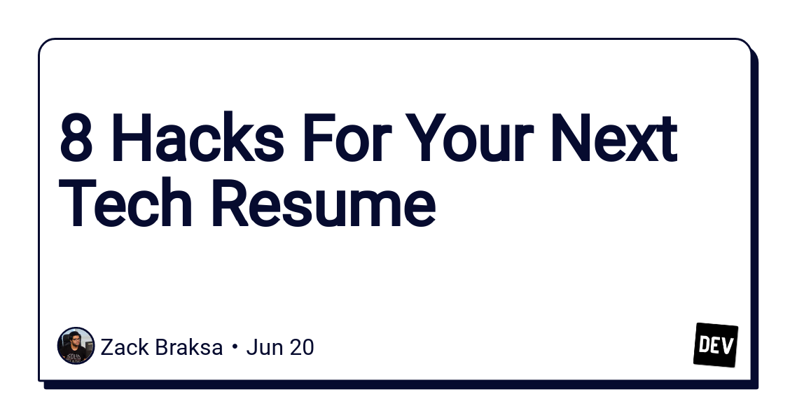 codebymdb's tweet image. #weekendcoder 8 Hacks For Your Next Tech Resume buff.ly/2YY2pQu