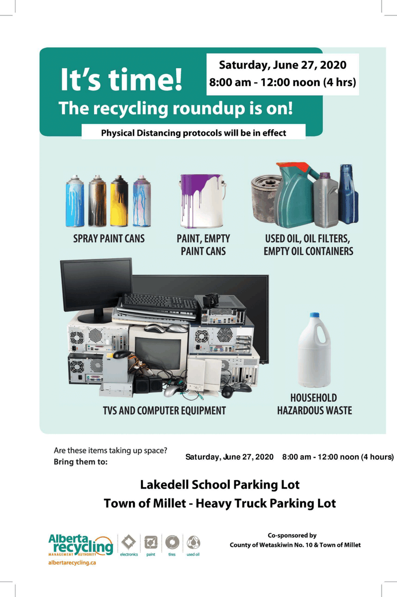 MilletMuseum's tweet photo. Next Saturday, June 27th, is Recycling Roundup! Check the attached poster for details. https://t.co/MkpXr0jvN3