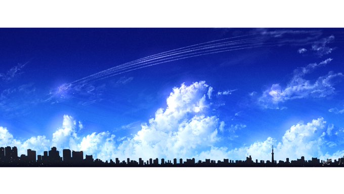 「飛行機雲 風景」のTwitter画像/イラスト(古い順)