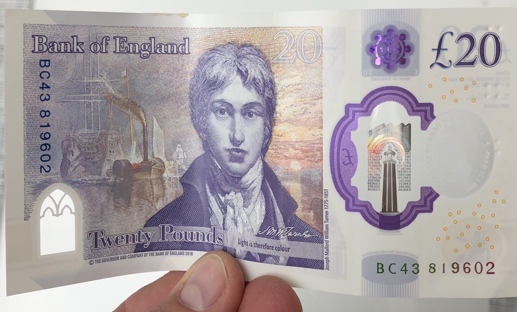 hwallop's tweet image. It’s so long since I handled any cash that I had no idea Turner had ended up on a £20 note.
Apparently it happened months ago.