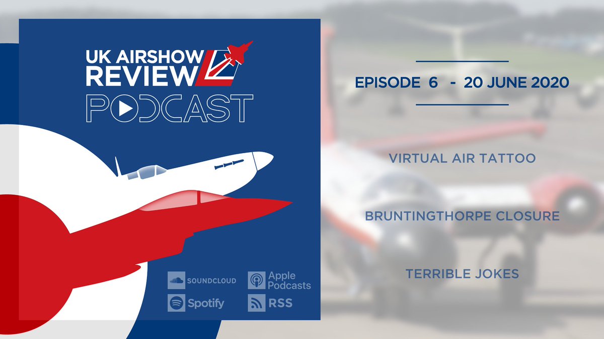 Episode 6 of The UK Airshow Review Podcast is up! We chat about the great news of the Virtual Air Tattoo and the awful news of the Bruntingthorpe ultimatum. Plus some dad jokes. 

Head to the Buccaneer Aviation Group fundraiser here: crowdfunder.co.uk/save-relocate-…