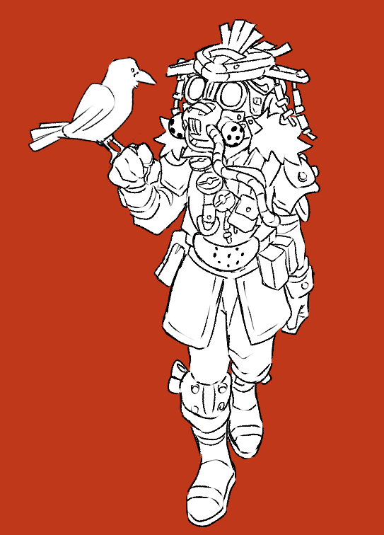 bird 1other red background ambiguous gender gloves mask crow  illustration images