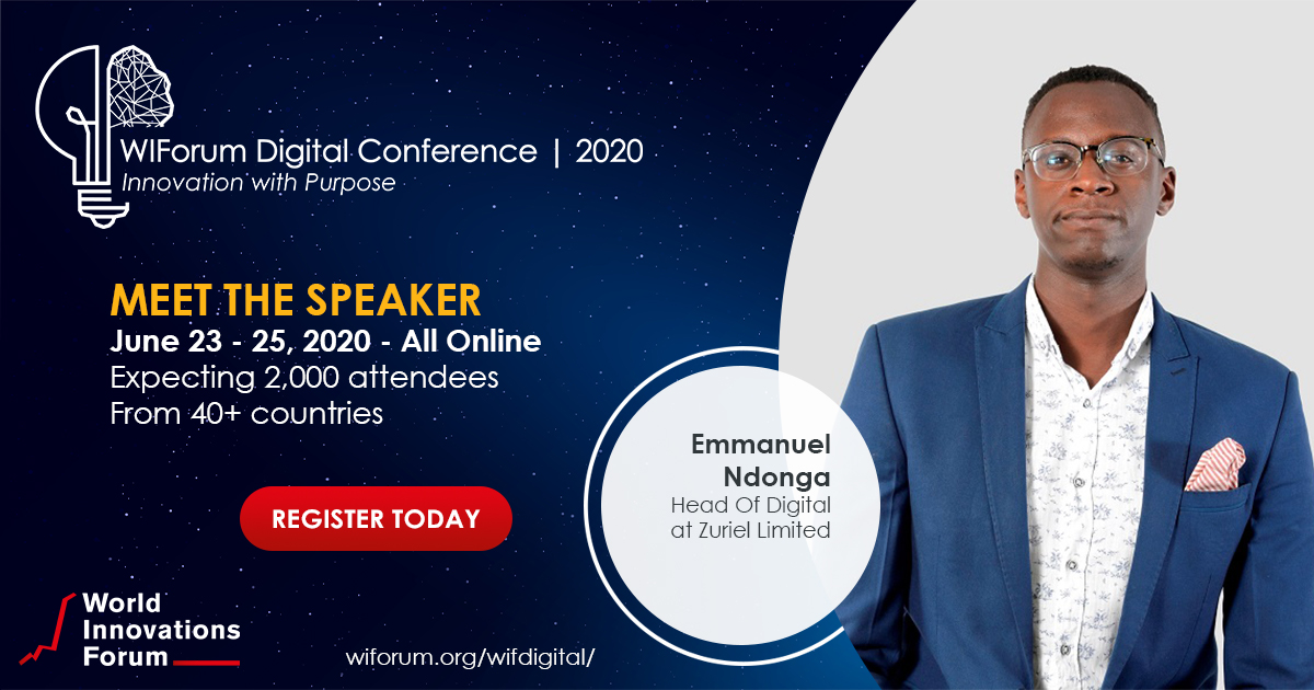 WIForumORG's tweet photo. Meet the Speaker! Emmanuel Ndonga, Head Of Digital at Zuriel Limited, addresses the Development of #Africa and is it truly moving in the right direction? Find out in his session on Thurs. June 25th. Register Now: https://t.co/FVODMLVurN
#WIFdigital #WIForum #meetthespeaker https://t.co/U46fu5mzq1