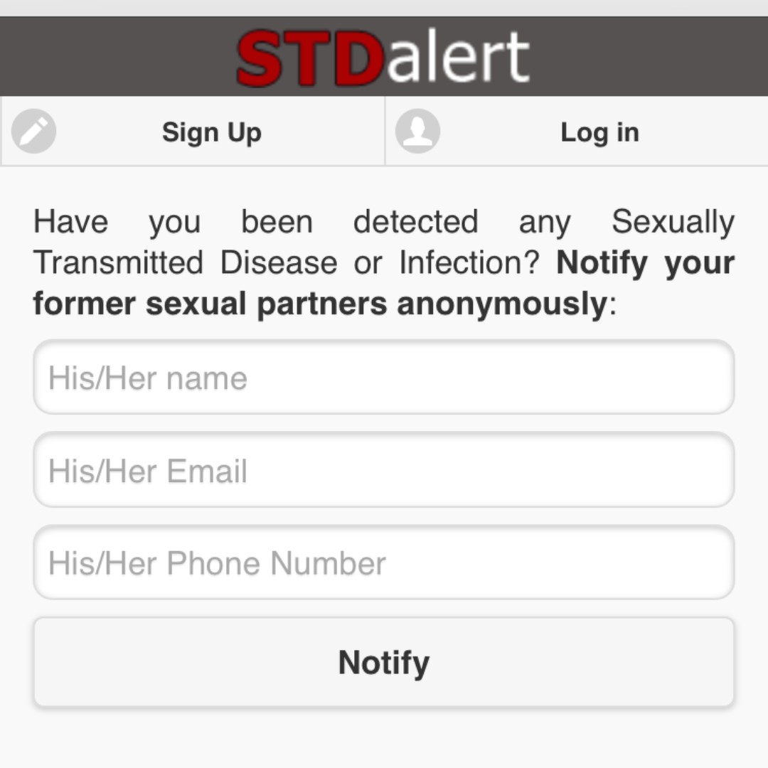 STD alert App on Twitter "It is detected by STD testing and if it is